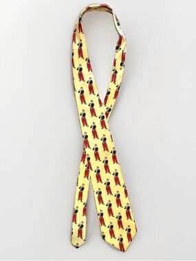 Vintage MET Museum Édouard Manet The Fifer Silk Necktie Yellow Novelty Rare